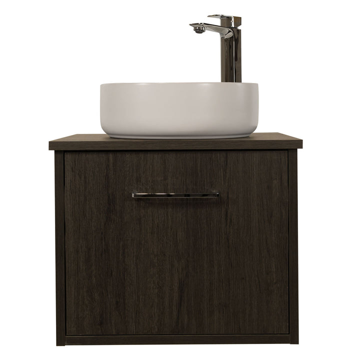 Josef Martin Urbano 500mm Space Saver Wall Hung 1 Drawer Vanity Unit with Worktop - Roble Azabache