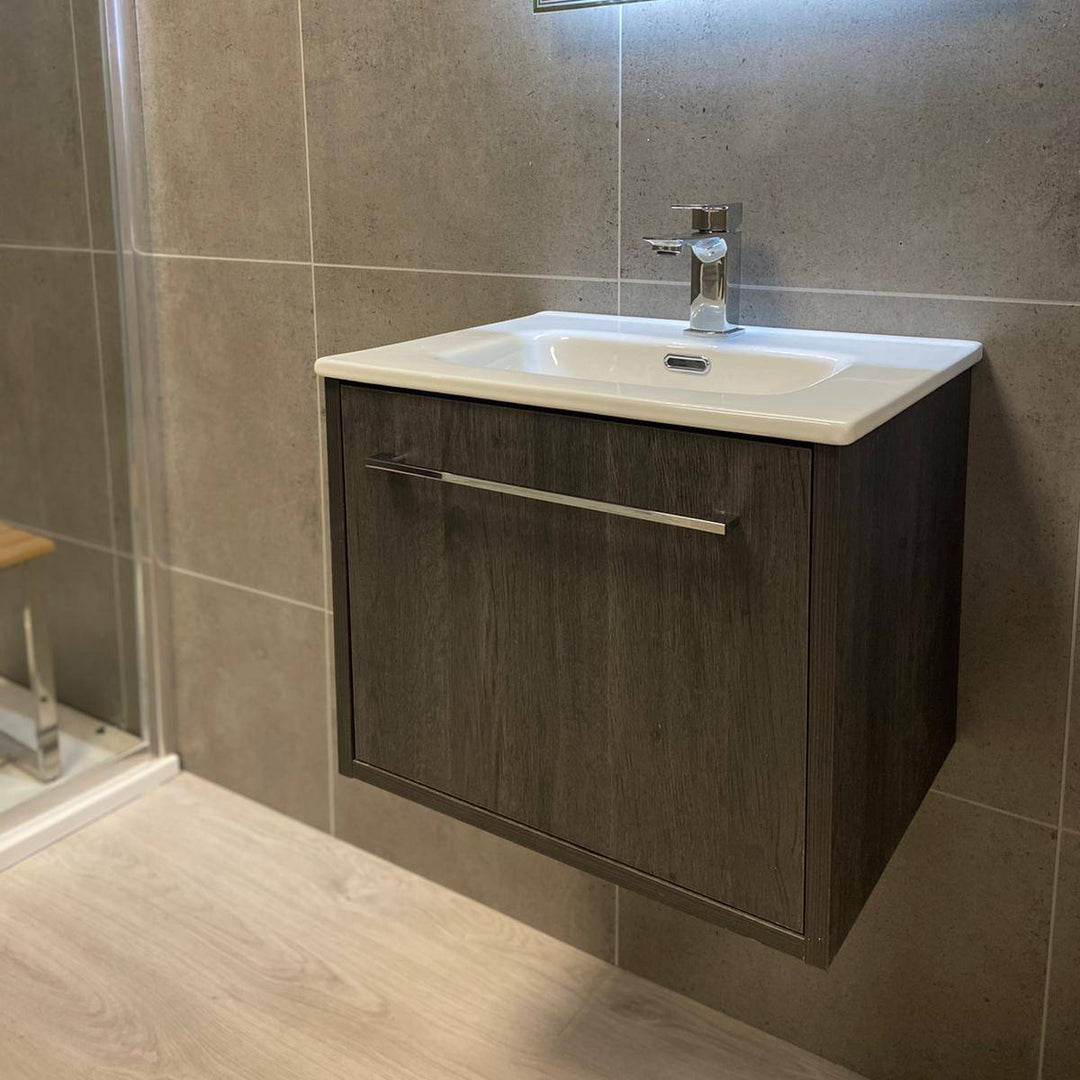 Josef Martin Urbano 500mm Space Saver Wall Hung Vanity Unit &amp; Basin - Roble Azabache