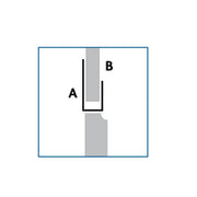 Lusso Panel 10mm U Trim Silver - 2400mm - Technical drawing