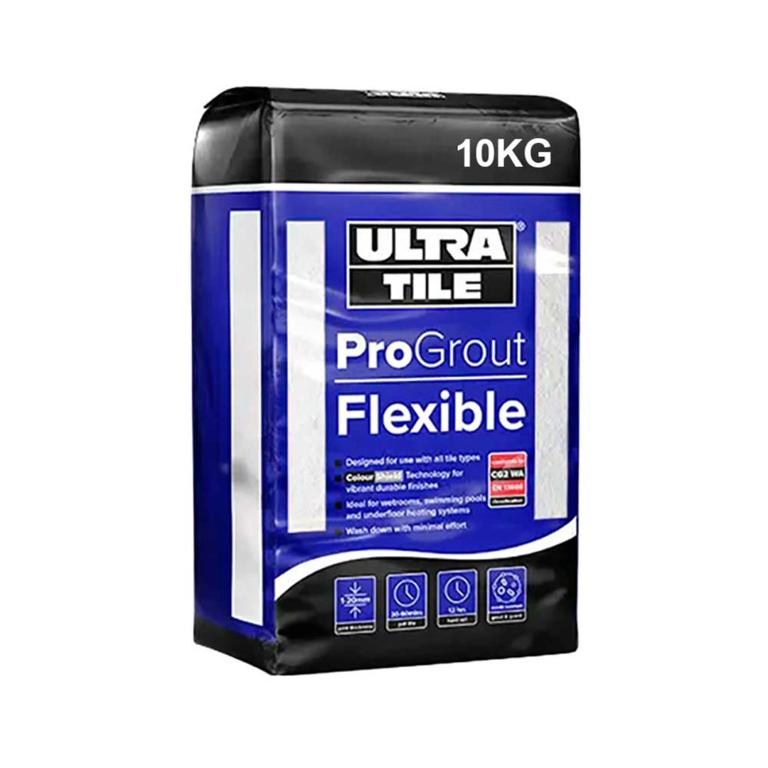 UltraTile ProGrout Flexible Wall &amp; Floor Grout - 10kg - Grey