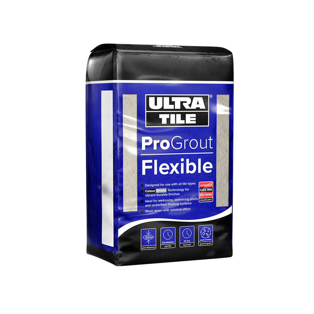 UltraTile ProGrout Flexible Wall &amp; Floor Grout - 3kg - Limestone