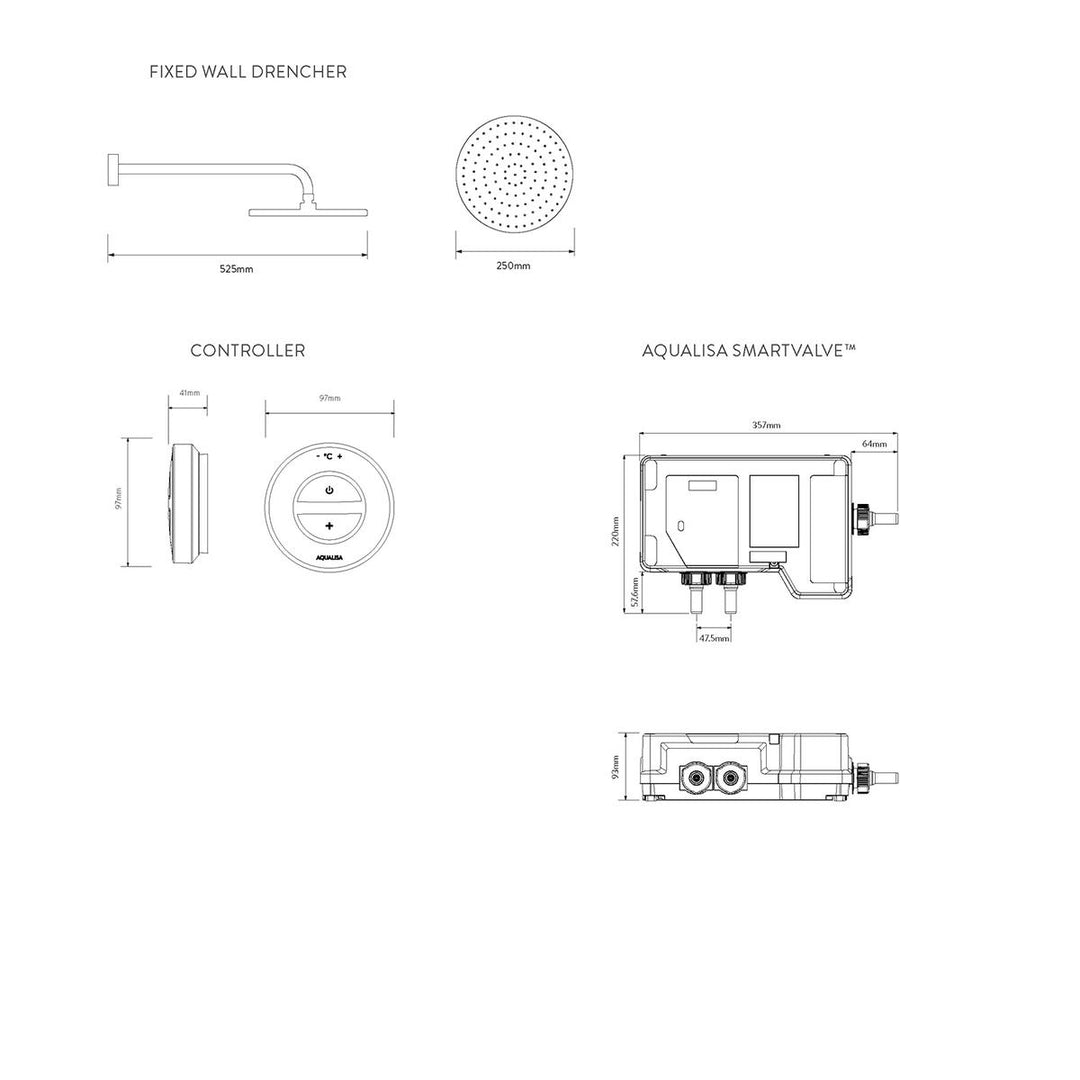 Aqualisa Unity Q Smart Shower Concealed With Fixed Head - Hp/Combi