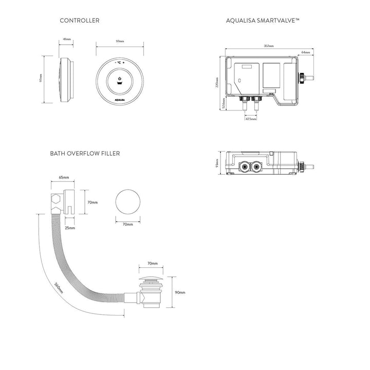 Aqualisa Unity Q Smart Shower Concealed With Bath Fill - Hp/Combi
