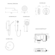 Aqualisa Unity Q Smart Shower Concealed With Adj And Wall Fixed Head - Hp/Combi - Technical drawing