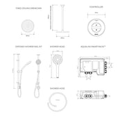 Aqualisa Unity Q Smart Shower Exposed With Adj And Ceiling Fixed Head - Hp/Combi - Technical drawing
