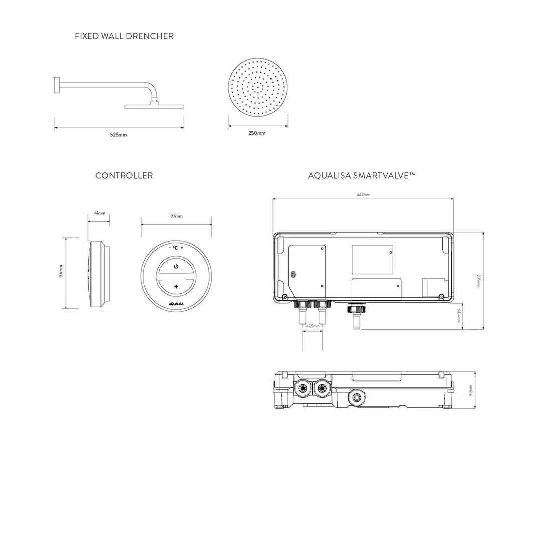 Aqualisa Unity Q Smart Shower Concealed With Fixed Head - Gravity Pumped