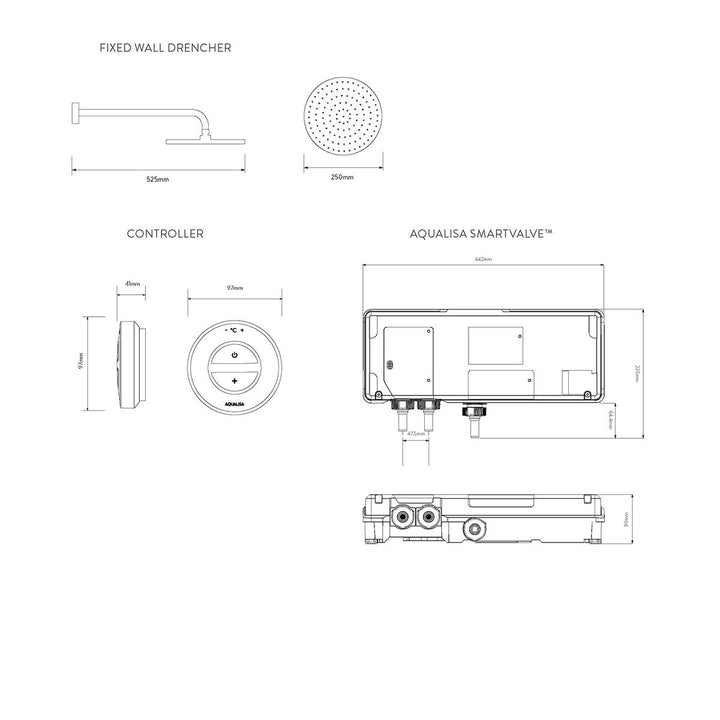 Aqualisa Unity Q Smart Shower Concealed With Fixed Head - Gravity Pumped