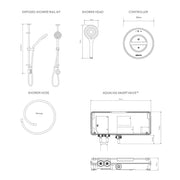 Aqualisa Unity Q Smart Shower Exposed With Adj Head - Gravity Pumped - Technical drawing