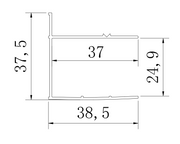 Vantage 2000 Easy Clean Offset Quadrant 1000x800mm - Brushed Brass - Technical drawing