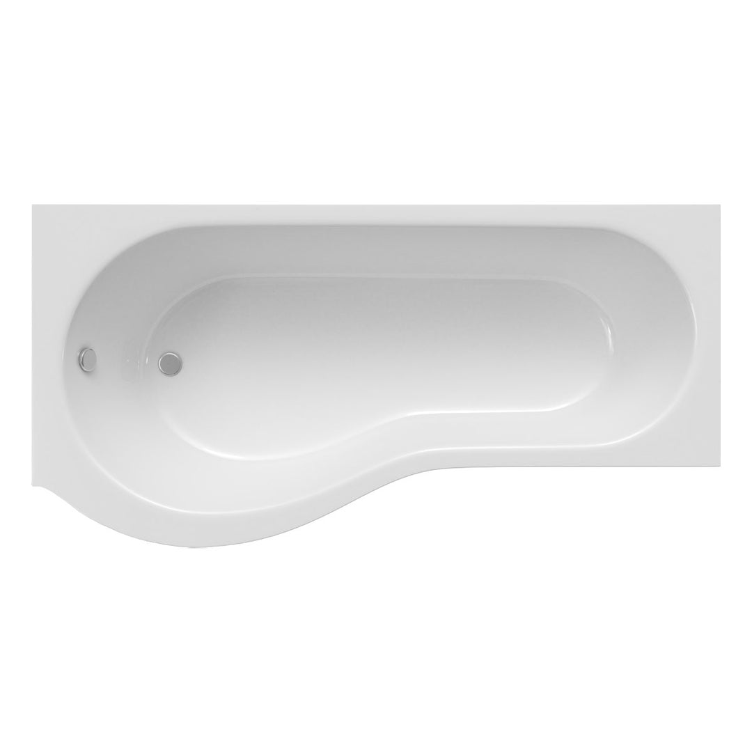 Ari 1700 x 700mm P-Shape Shower Bath, Panel &amp; Screen - Left Hand