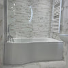 Ari 1700 x 700mm P-Shape Shower Bath, Panel & Screen - Left Hand