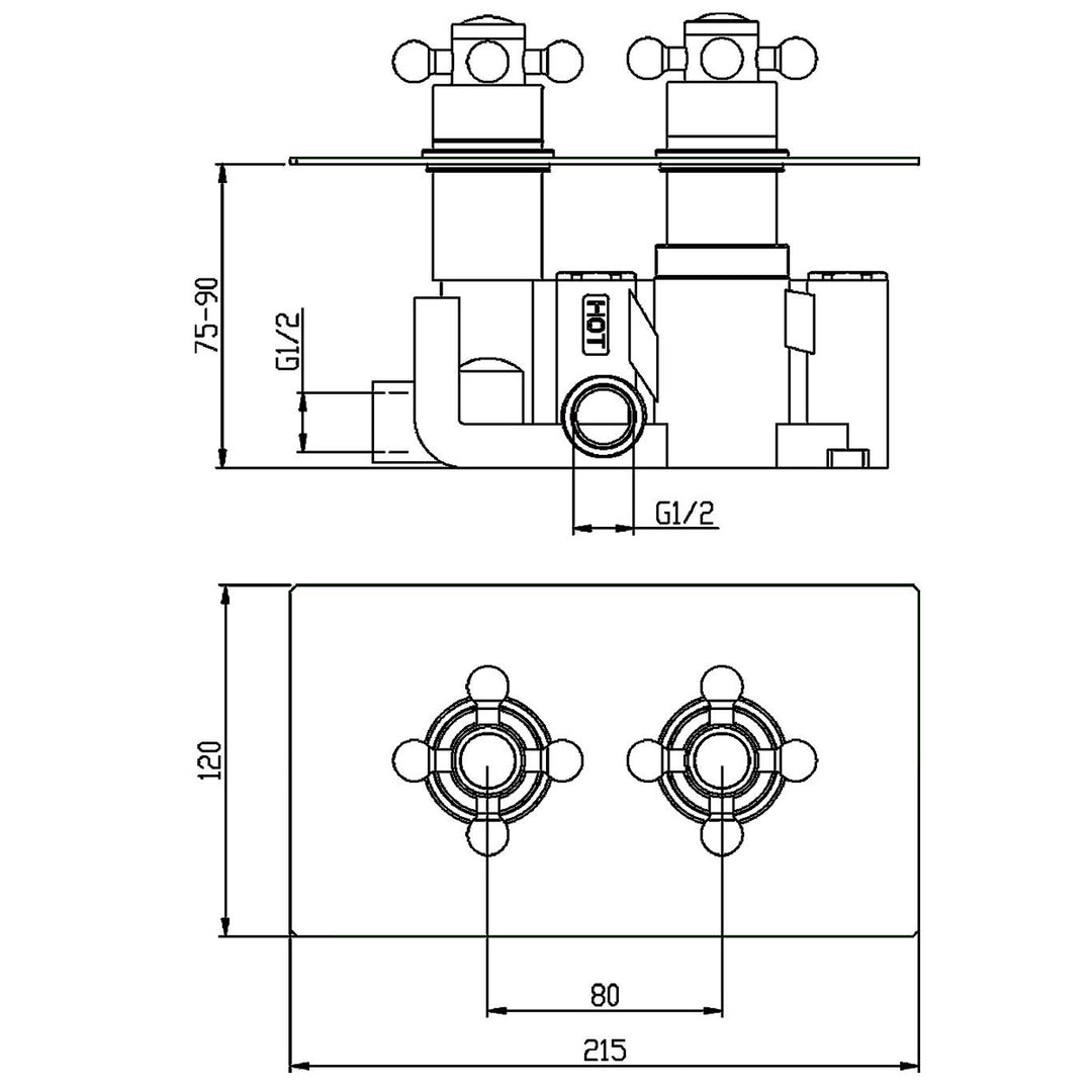 Traditional Thermostatic Single Outlet Shower Valve