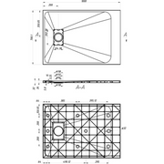 Veloce Uno Rectangle Shower Tray 700 x 1000mm - Grey - Technical drawing