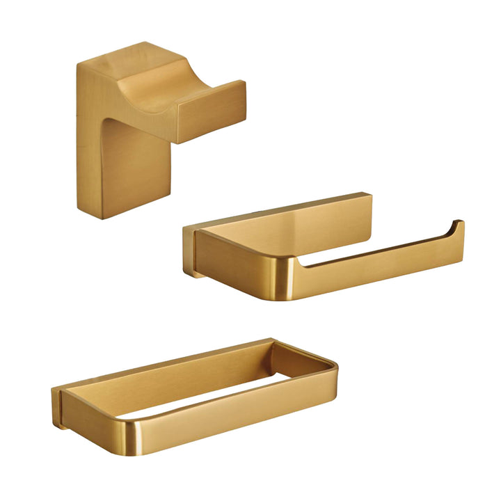 Vesu Mini Brushed Brass Accessory Bundle