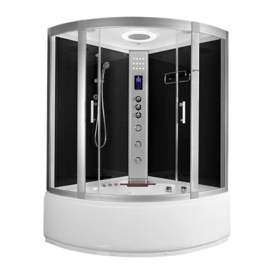 Vidalux Lisbon 1350mm Whirlpool Steam Shower - Black