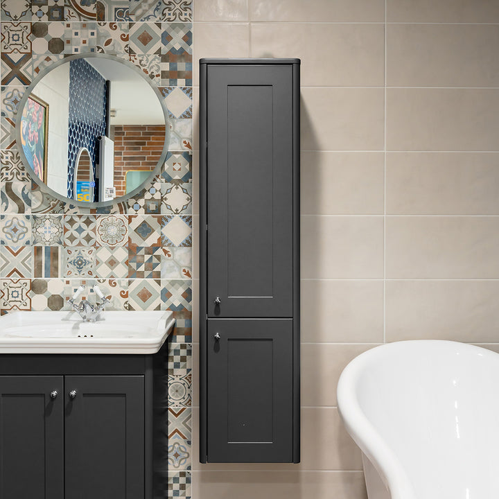 Victoriana Wall Hung Tall Storage Unit - Charcoal Grey