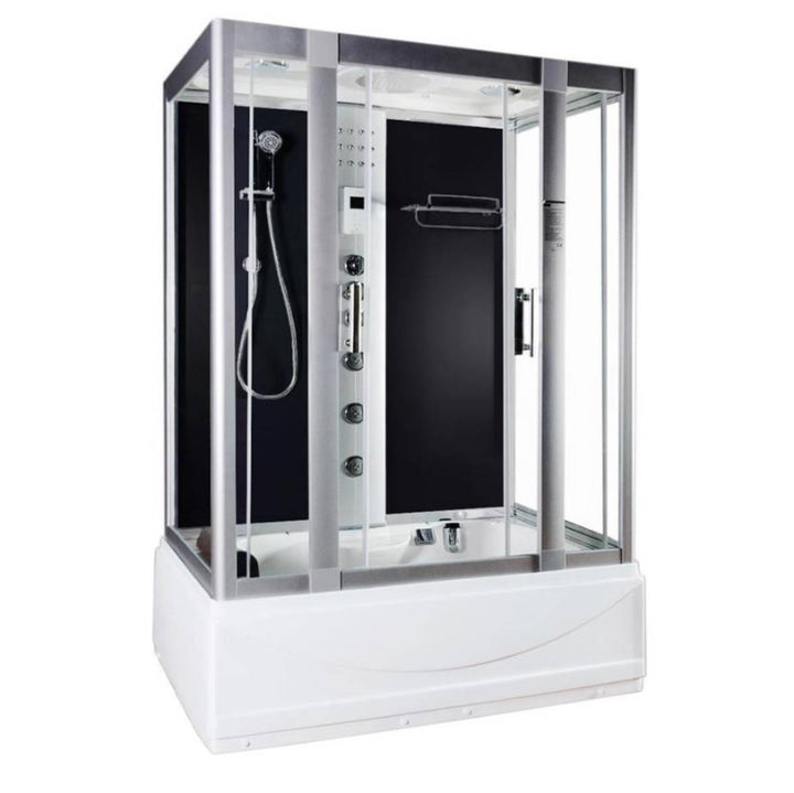 Vidalux Aegean 1350mm Whirlpool Steam Shower - Black