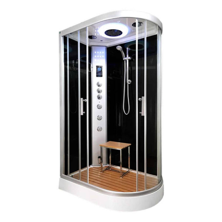 Vidalux Clearwater 1200mm Steam Shower Enclosure Left Hand - Black
