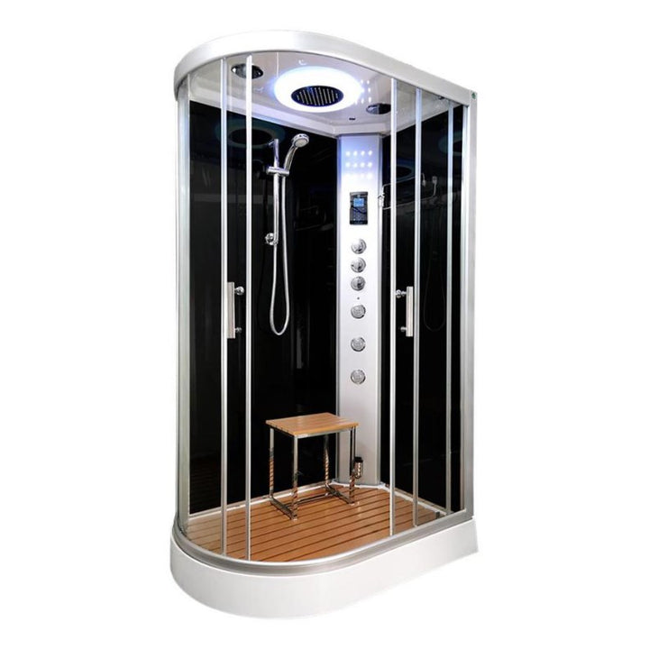 Vidalux Clearwater 1200mm Steam Shower Enclosure Right Hand - Black