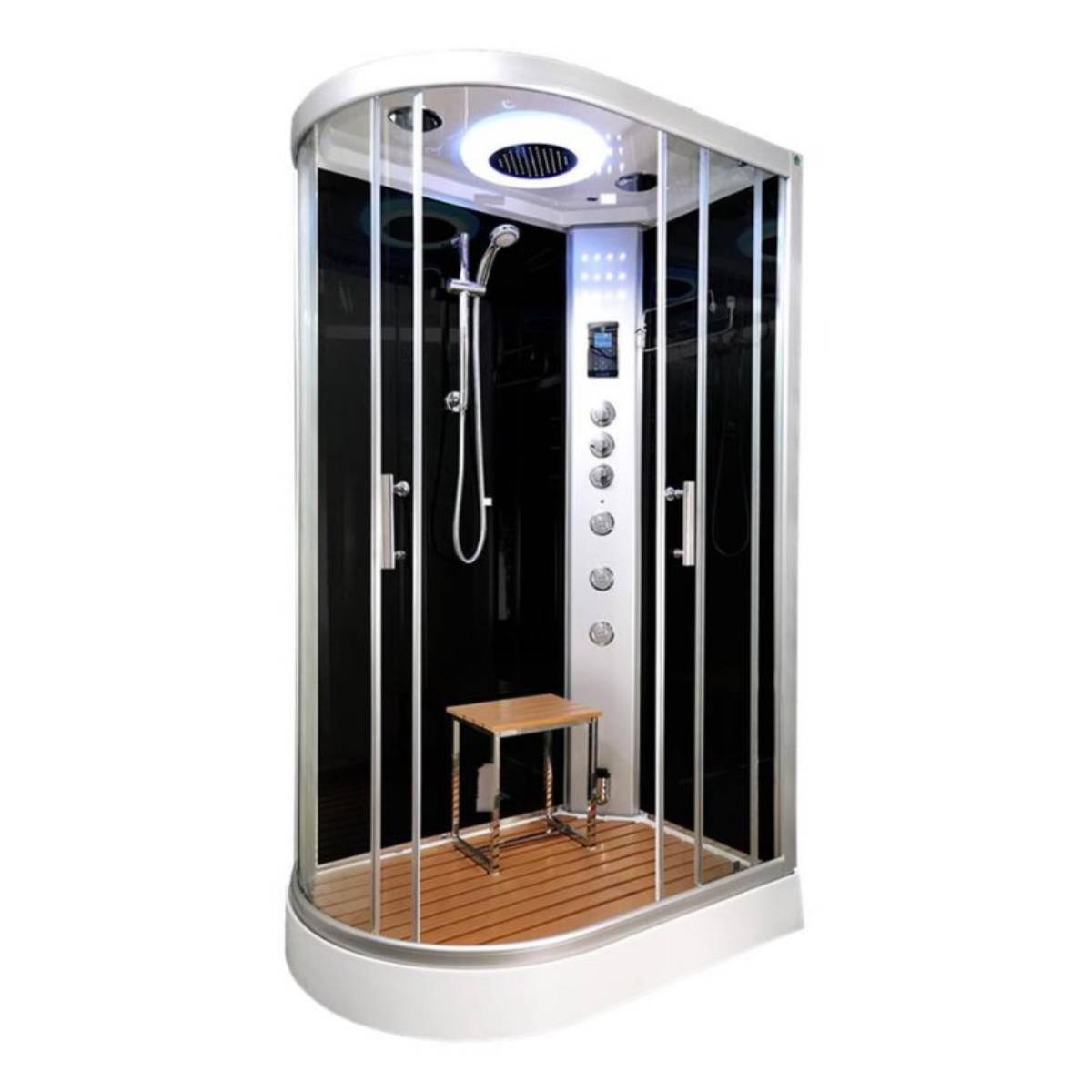Vidalux Hydro Plus 1200mm Shower Cabin Right Hand - Black – Bathshack
