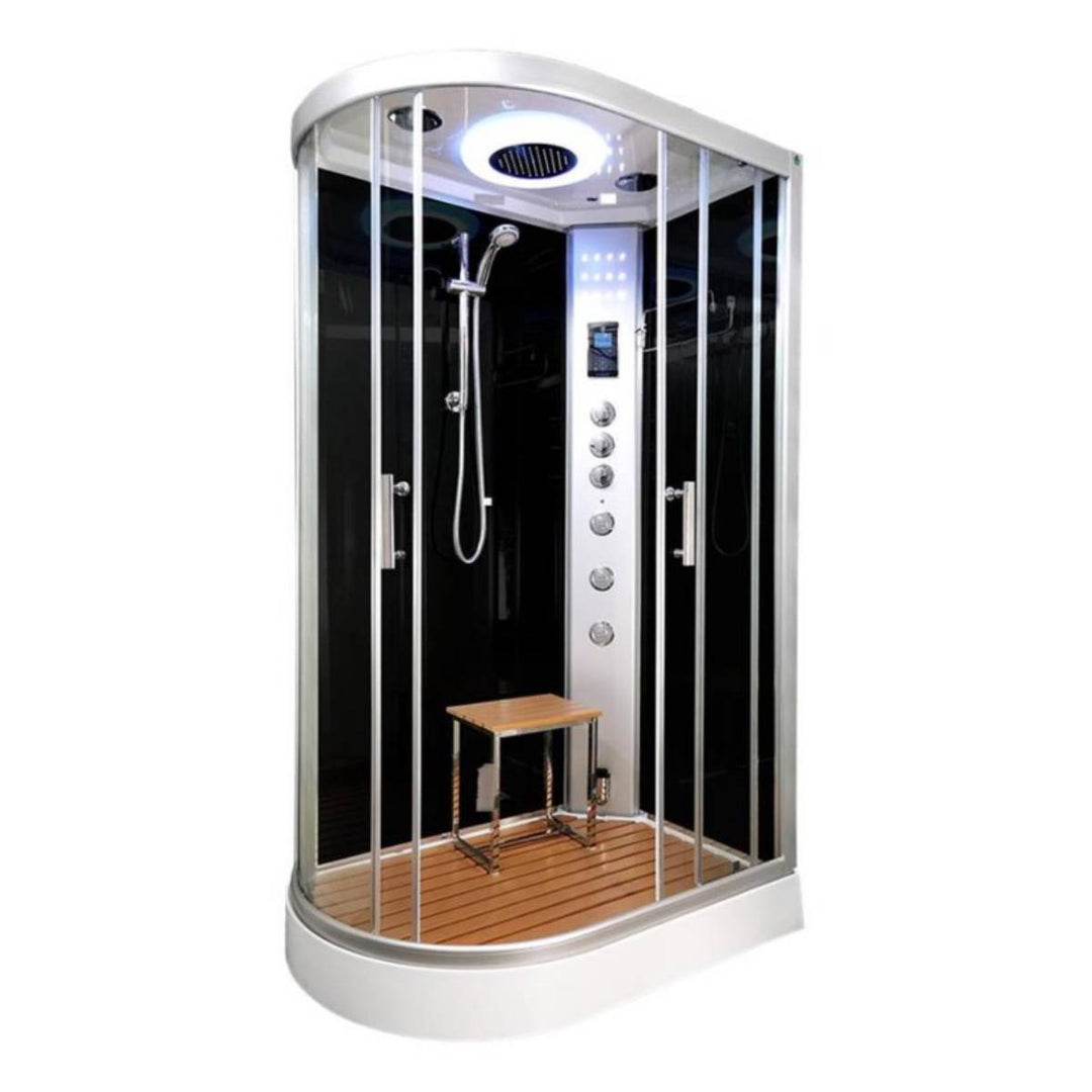 Vidalux Hydro Plus 1200mm Shower Cabin Right Hand - Black