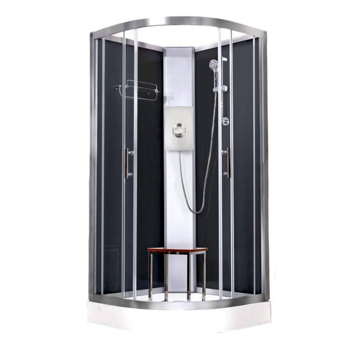 Vidalux Pure Electric 800mm Shower Cabin Black - Gun Metal 8.5KW