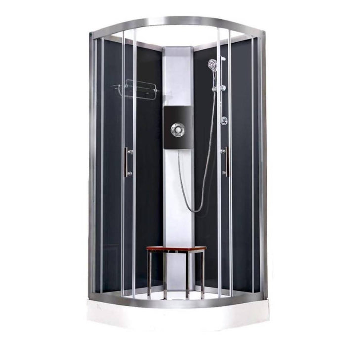 Vidalux Pure Electric 1000mm Shower Cabin Black - Lux Black 8.5KW