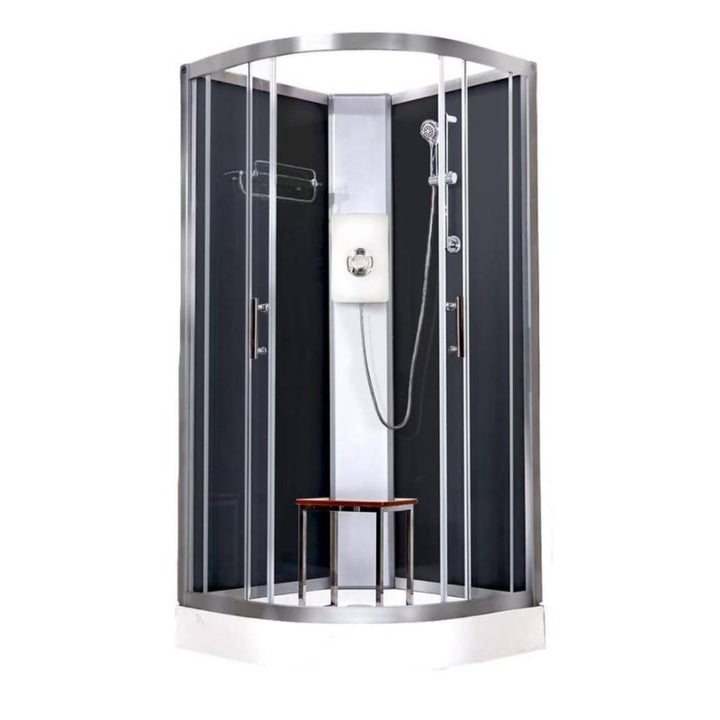 Vidalux Pure Electric 1000mm Shower Cabin Black - Lux White 9.5KW