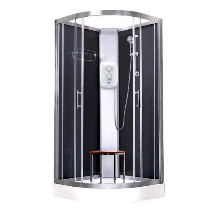 Vidalux Pure Electric 1000mm Shower Cabin Black - Standard 9.5KW