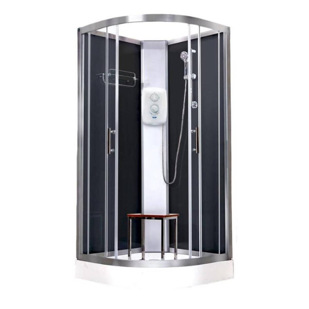 Vidalux Pure Electric 800mm Shower Cabin Black - Standard 9.5KW