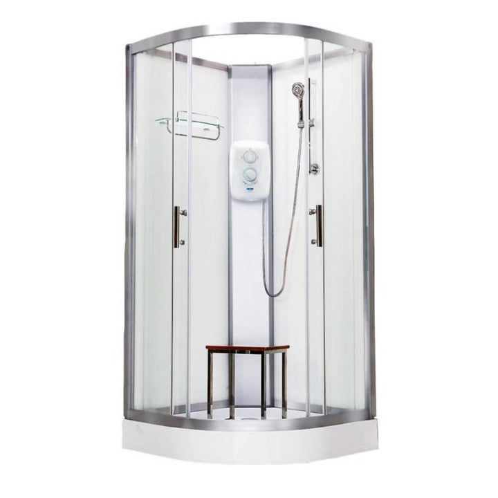 Vidalux Pure Electric 800mm Shower Cabin White - Standard 8.5KW