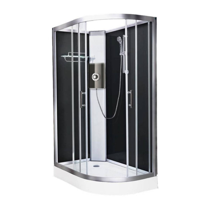 Vidalux Pure Electric 1200mm Shower Cabin Left Hand Black - Lux Black 9.5KW