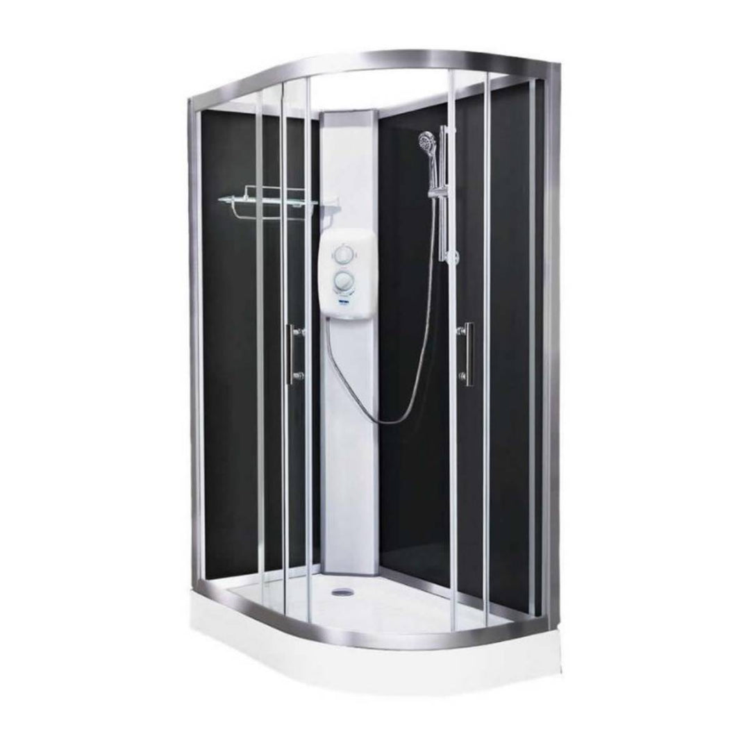 Vidalux Pure Electric 1200mm Shower Cabin Left Hand Black - Standard 8.5KW