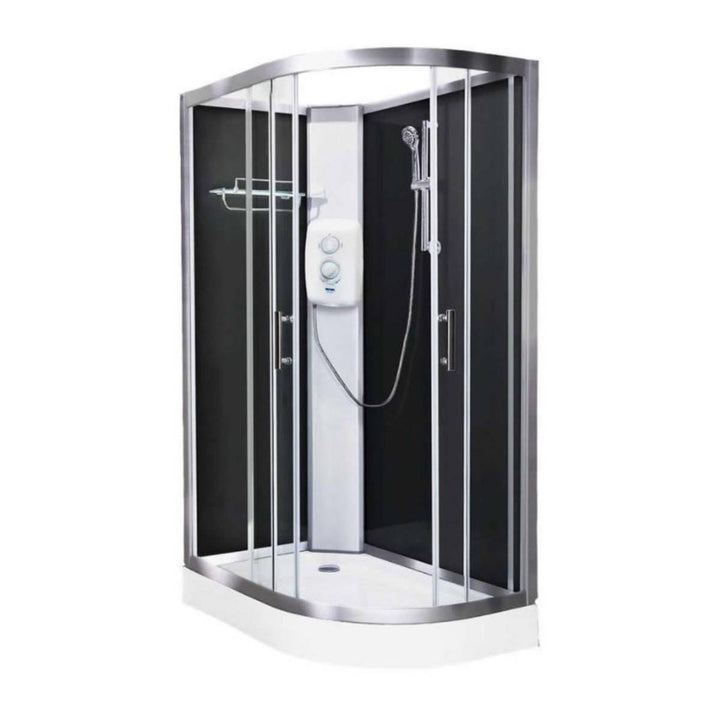 Vidalux Pure Electric 1200mm Shower Cabin Left Hand Black - Standard 9.5KW
