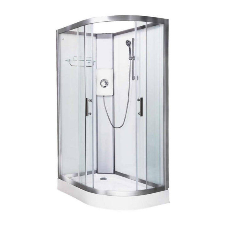 Vidalux Pure Electric 1200mm Shower Cabin Left Hand White - Lux White 8.5KW
