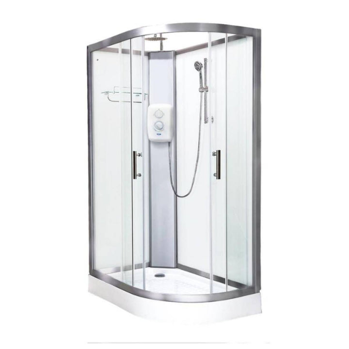 Vidalux Pure Electric 1200mm Shower Cabin Left Hand White - Standard 8.5KW