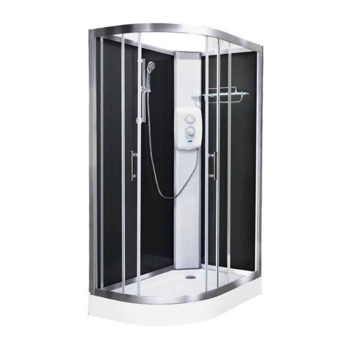 Vidalux Pure Electric 1200mm Shower Cabin Right Hand Black - Standard 8.5KW