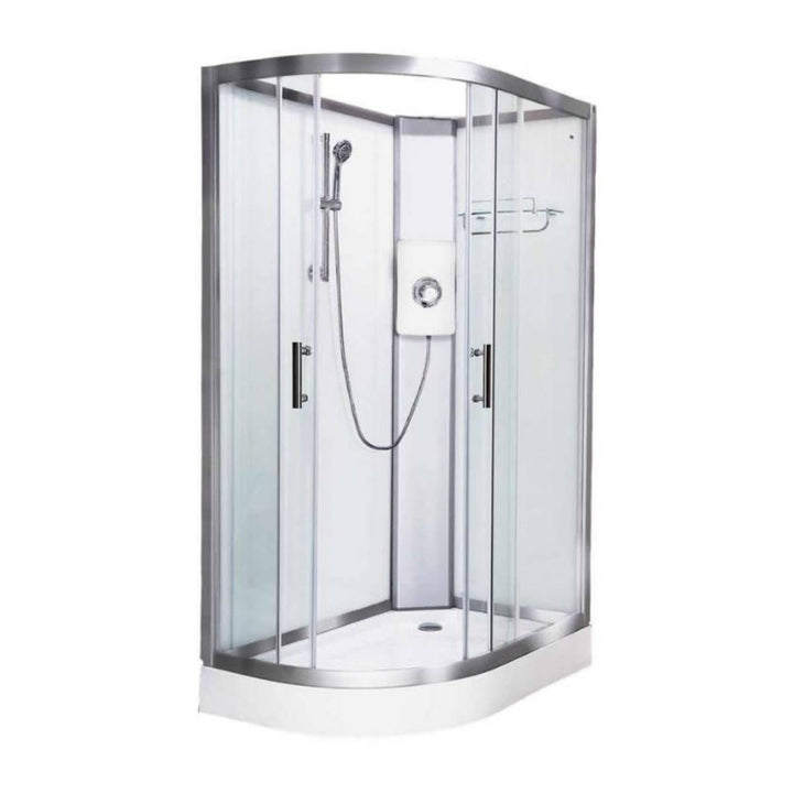 Vidalux Pure Electric 1200mm Shower Cabin Right Hand White - Lux White 9.5KW