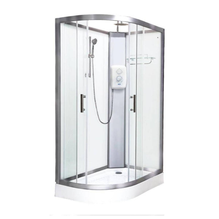 Vidalux Pure Electric 1200mm Shower Cabin Right Hand White - Standard 8.5KW