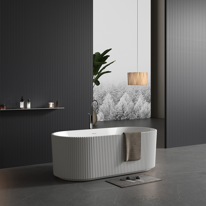 Viktor Benson Cadence Fluted Acrylic 1695mm Modern Freestanding Bath