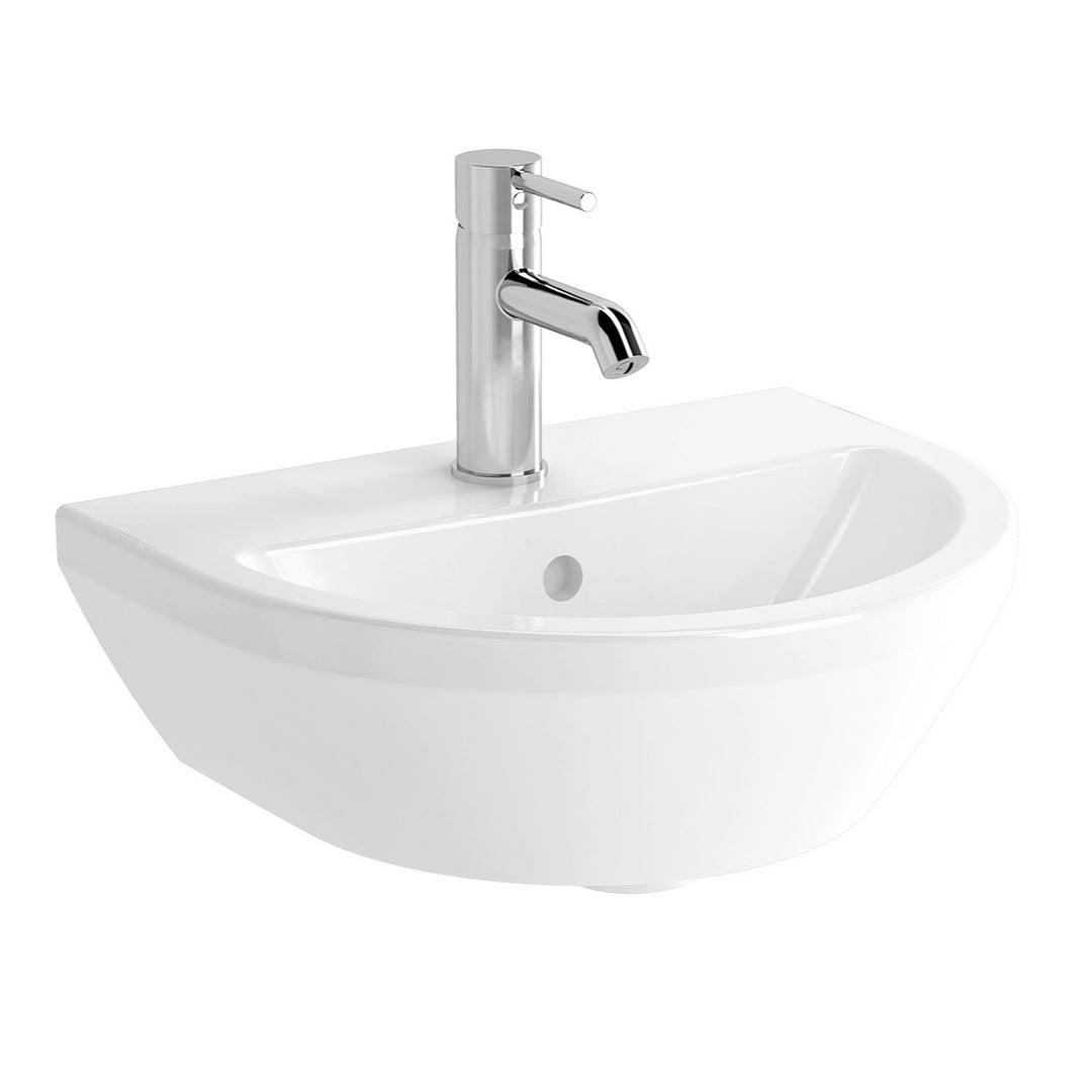 Vitra Integra 450mm Round 1 Tap Hole Basin and Semi Pedestal