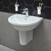 Vitra Integra 550mm Round 1 Tap Hole Basin and Semi Pedestal