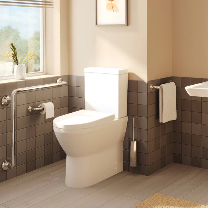 Vitra Integra Round Comfort Height Rimless Close Coupled Back To Wall Toilet with Soft Close Seat