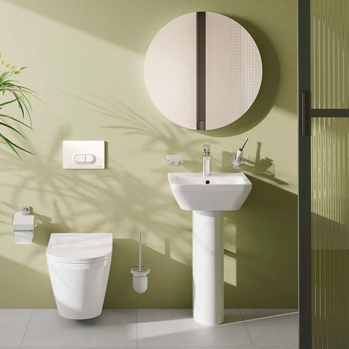 Vitra Integra 450mm Square 1 Tap Hole Basin and Full Pedestal