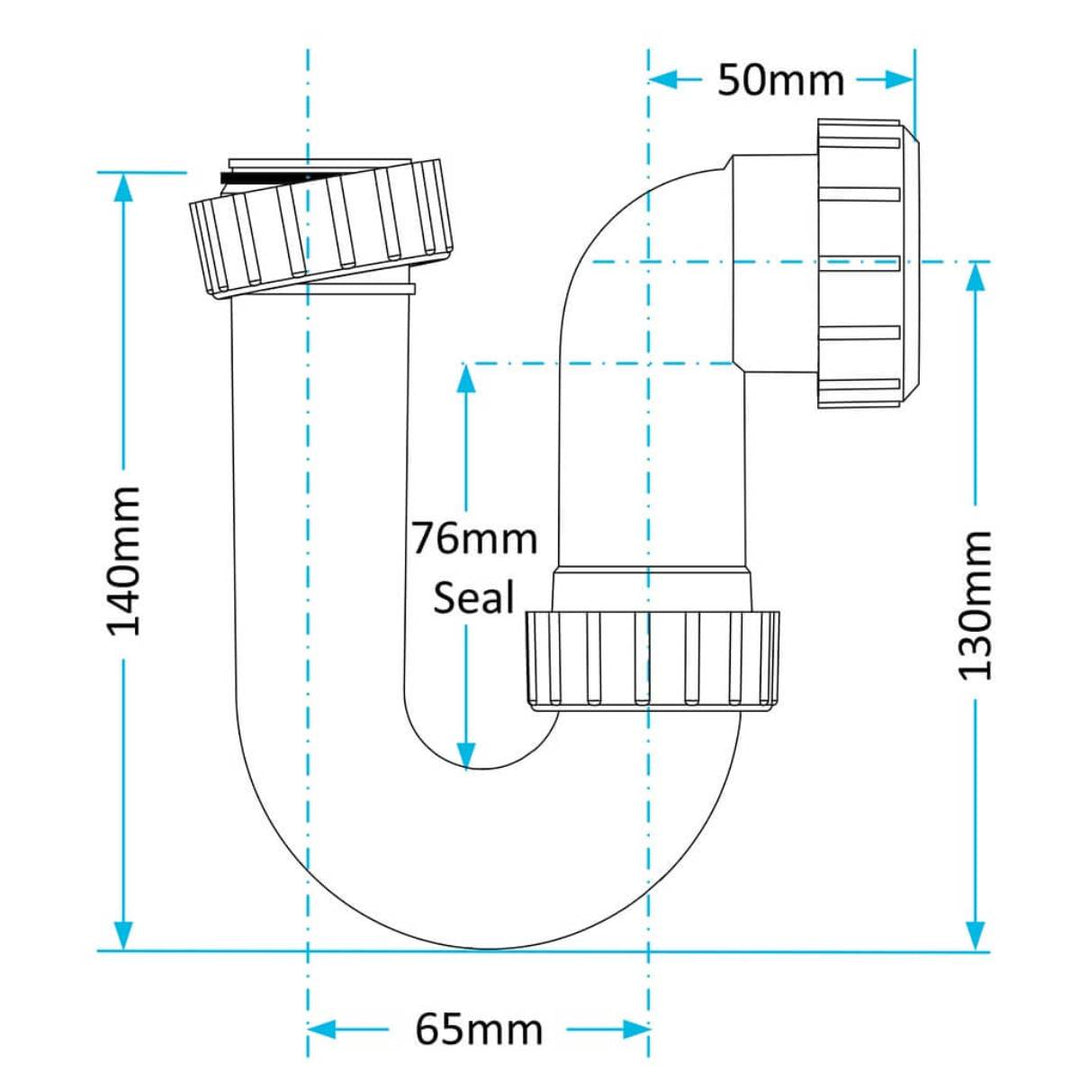 Viva 1.25" Swivel Sink P Trap