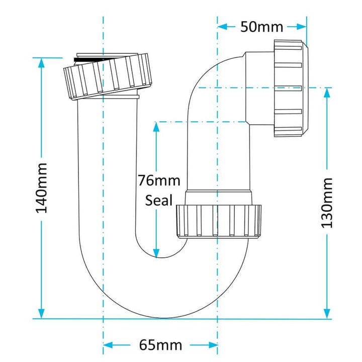 Viva 1.25" Swivel Sink P Trap