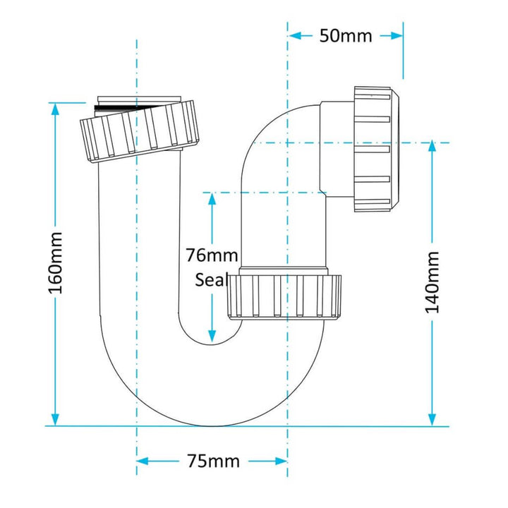 Viva 1.5" Swivel Sink P Trap