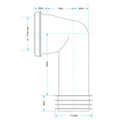 Viva 90 Degree Pan Connector - Technical drawing