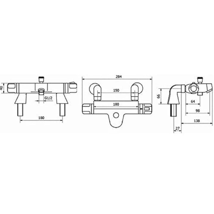 Eliseo Ricci Porto Deck Mounted Bath Shower Mixer