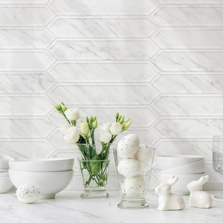 Volakas Pickett Decor Matt 6.5 x 33.2cm Metro Tile - 1.005sqm perbox